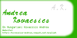 andrea kovacsics business card